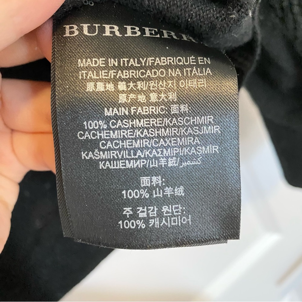 Burberry Cashmere Sweater Men Size M Black - Picture 7 of 9